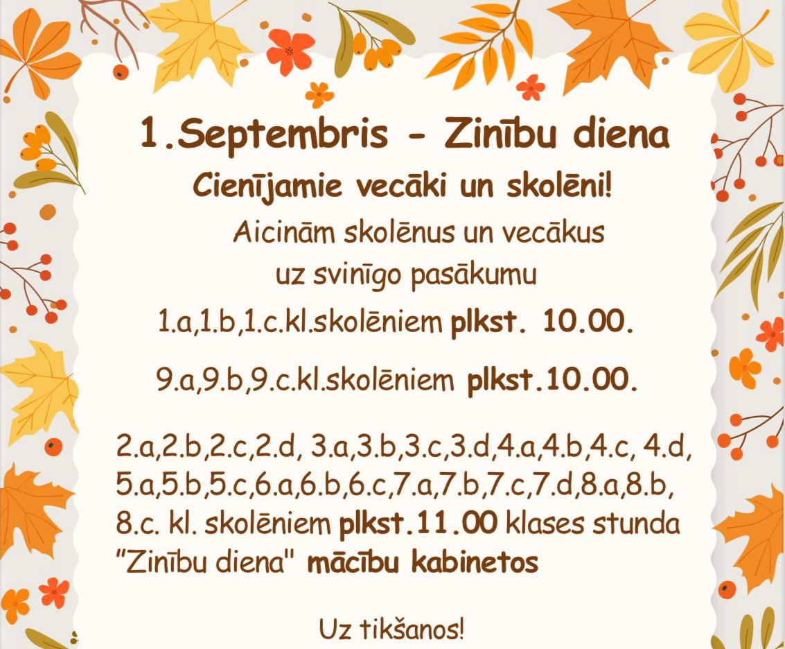 1. septembris Zinību diena