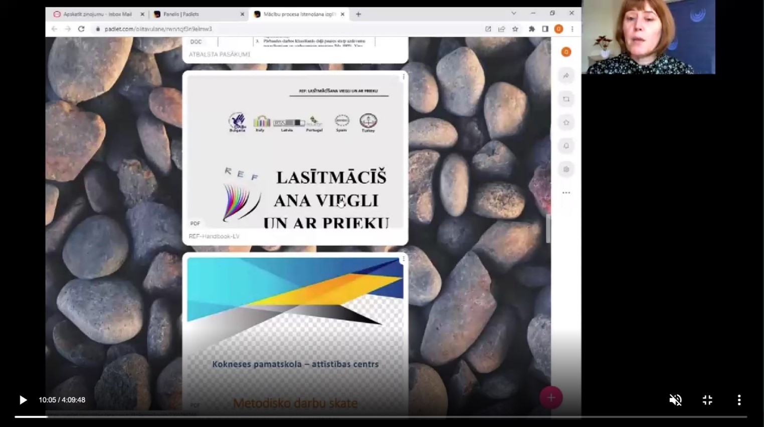 Nodarbību vada Olita Strazdiņa un iepazīstina ar noderīgiem resursiem darbā ar skolēniem ar mācīšanās grūtībām